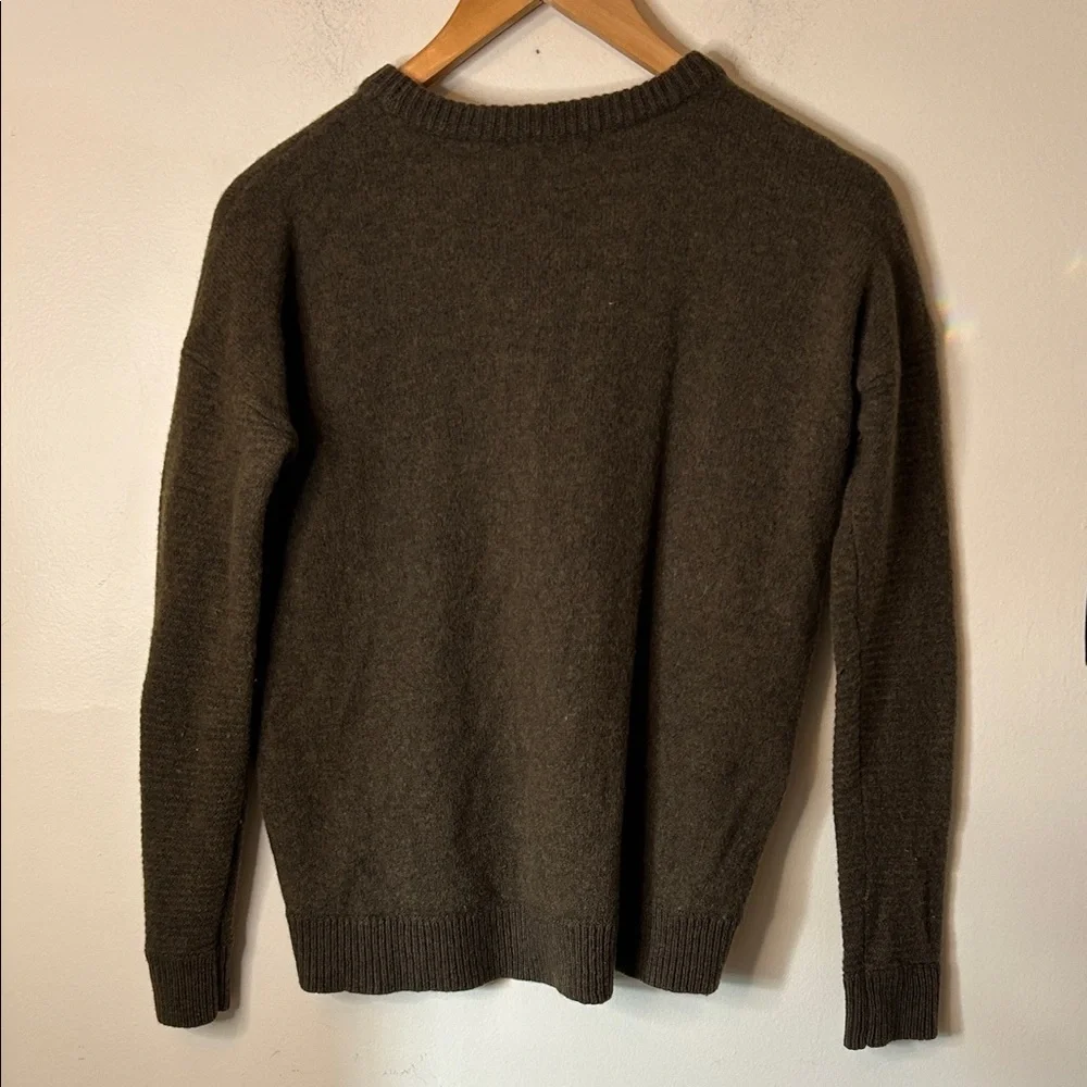 J Crew Women’s 100% Wool Olive Zipper Sweater Size XS
